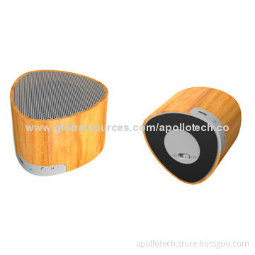 Portable Bluetooth Speakers, Measures 83.5 x 84 x 36mm, 120g, Wooden Material, V4.0+EDR BT Version